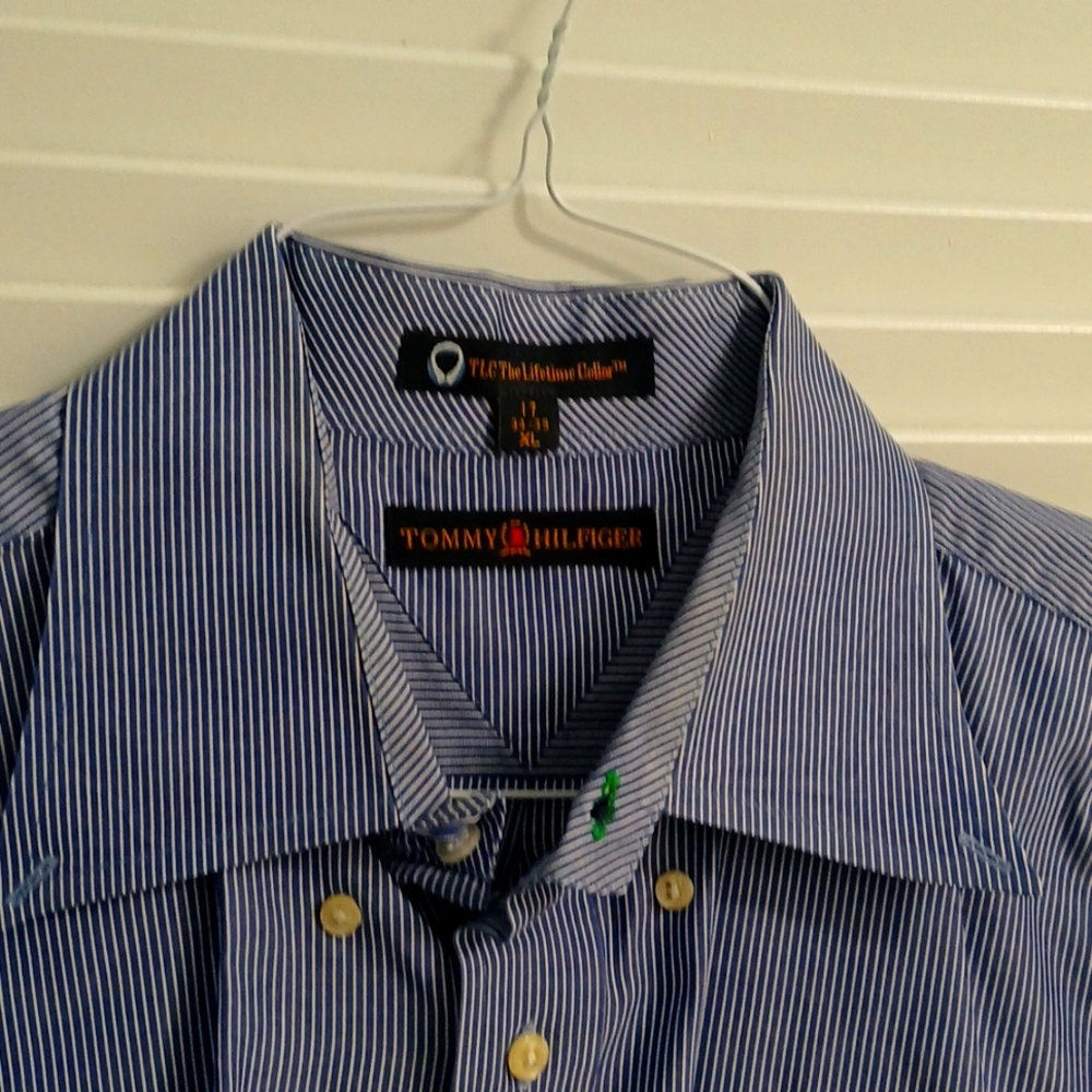 Men's Tommy Hilfiger Dress shirt Blue pinstripes